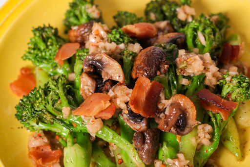 Sautéed Broccolini & Mushroom w/ Chili Shallot Glaze